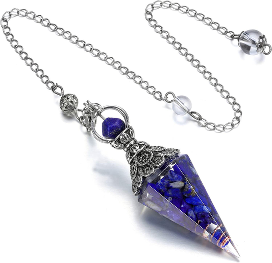 Natural Lapis Lazuli Healing Crystal Pendulum