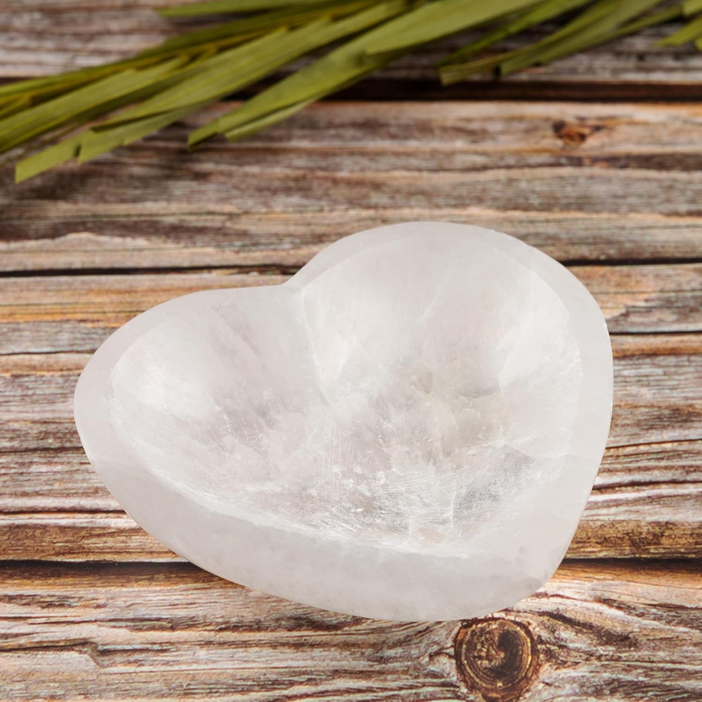 Heart Selenite Bowl for Crystals Charging – 4" Selenite Crystal Bowl – Mined and Crafted in Morocco – Ideal for Cleansing and Recharging Crystals and Healing Stones, Meditation, and Decor