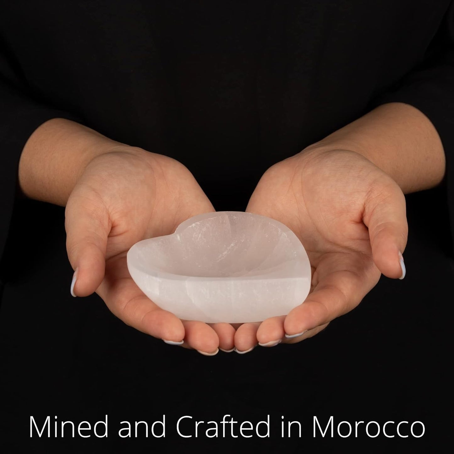 Heart Selenite Bowl for Crystals Charging – 4" Selenite Crystal Bowl – Mined and Crafted in Morocco – Ideal for Cleansing and Recharging Crystals and Healing Stones, Meditation, and Decor